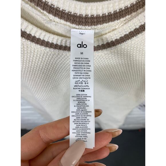 Alo Yoga Women's Tennis Club Sweater Knit Dress Sleeveless White Size Medium - Picture 4 of 5